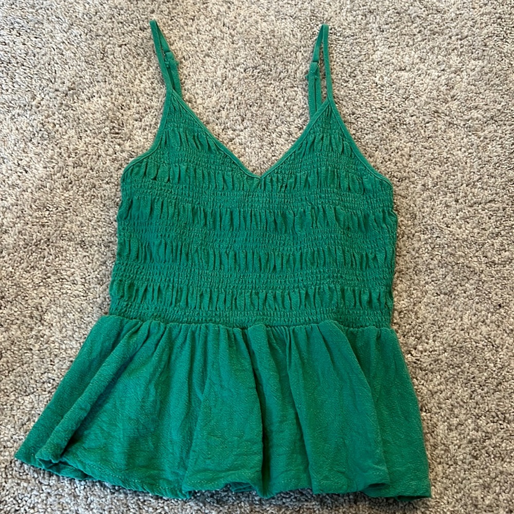 green cropped tank top perfect condition never worn size small